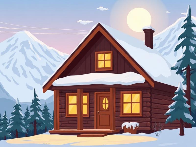 Ilustración vectorial de paisajes nevados en invierno