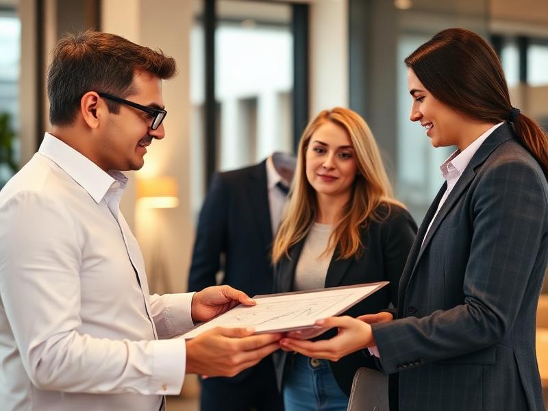 Finanční poradce vysvětluje grafy klientům